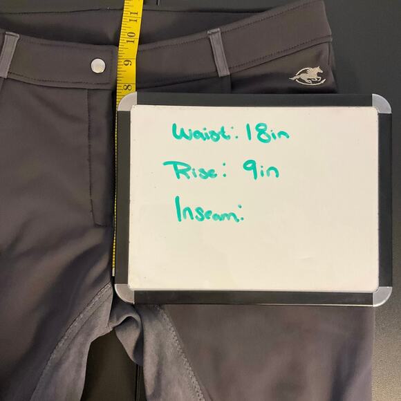 Piper by Smartpack Gray Softshell Full Seat Equestrian Riding Pants Size 34L - Picture 7 of 8